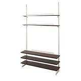 突っ張り薄型TVラック 幅119.5cm ダークブラウン色 NJ-0225