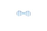 ZubelsブルーとホワイトDumbell Rattle – 有機 – 6 "