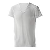 [ミズノ] インナーシャツ カルエアー アンダーウェア 軽量 涼しい Vネック 半袖シャツ ドライエアロフロー 吸汗速乾 高通気 べたつき 肌着 C2JAB112 メンズ ホワイト