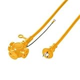 サンワサプライ 抜け止め延長コード(3分岐・3P、10m、イエロー) TAP-EX33-10Y