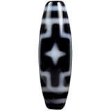 チベット 天珠 平安十字佛天珠 瑪瑙 カルセドニー ３８×１２ｍｍ