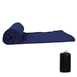 FKstyle 寝袋 冬 コンパクト 封筒型 キャンプ 洗える インナーシュラフ 軽量 フリース ストレッチ シュラフ 登山 毛布 [並行輸入品]