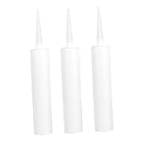 KESYOO コーキング 空カートリッジ 3本セット 詰め替え 容器 シーラント チューブ シリコン 充填剤 スタンダードサイズ ガン対応 エポキシ グラウト 補修 目地 タイル DIY (ホワイト / 330mlサイズ)