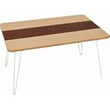 【まとめ 3セット】 不二貿易 突板折畳ローテーブル ライン 6040 FBC10495