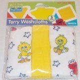 Sesame Street Beginning 3 pack Terry Baby Infant Toddler Washcloths Baby Elmo, Baby Cookie Monster o