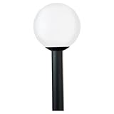 Sea Gull Lighting 8254-68 Single-Light Outdoor Post Lantern Top with Black, White Acrylic Ball Diffu