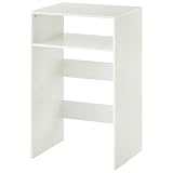 ぼん家具 ゴミ箱上ラック レンジ台 キッチンラック 幅60.2×奥行45.1×高さ100.1cm 可動棚 レンジラック 耐荷重20kgホワイト