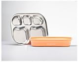 Compartment Food Storage Container Color: Peach/Cream [並行輸入品]