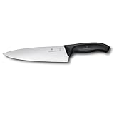 VICTORINOX(ビクトリノックス) 牛刀包丁 食洗機対応 スムーズな切れ味の牛刀包丁 20cm ブラック 料理の基本となる様々な食材に使えるナイフ シェフナイフ ワイドブレード スイスクラシック 6.8063.20G