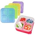 5 Pack Snack Bento Box, 4-Compartment Reusable Food Containers for Kids and Adults School, Work, and Travel,Meal Prep Contain