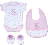 Pink Western Cowgirl Baby Infant Bath Set with Embroidered Hooded Towel and Washcloth by Moss Brothe