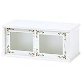 カウンター上収納棚 木製 ガラス製スライドドア 幅50cm×奥行25cm ホワイト(白) 【代引不可】 生活用品 インテリア 雑貨 インテリア 家具 食器棚 カウンタータイプ [並行輸入品]