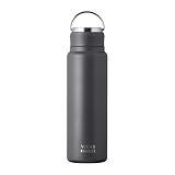 アトラス 水筒 700ml 保冷 保温 真空断熱 ステンレス パッキン一体型 スポーツドリンク対応 ハンドル付き シームレス スクリューボトル 直飲み 洗いやすい お手入れ楽 アウトドア WENS ウェンズ グレー 白湯 AWSL-700GY