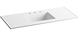 KOHLER K-2783-8-G81 Ceramic/Impressions 49" Rectangular Vanity-Top Bathroom Sink with 8" Widespread 