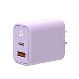 QISI AC充電器 30W 急速充電 type c usb a２ポート QC3.0 PD対応 超コンセント USB C コンセント ACアダプター Type C USB充電器 充電器 タイプc USB 携帯充電器 コンパクト 海外対応 PSE認証済み 充電器 iPhone Android 兼用 (30W2P-パープル)