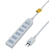 YAZAWA 雷ガード付延長コード・タップ6個口 Y02KS602WH　YAZAWA [簡易パッケージ品]