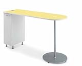 コクヨ　イートイン　シリーズ　ラティ　ラウンドカウンター　幅1800×奥行き600×高さ1000mm カラー:X1A（ペールイエロー）