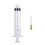 TOUFEIYUAN 5枚20mlプラスチックシリンジ、スクリュートップシリンジ、キャップと14Gの鈍い針で、サイエンスラボ用に個別にパッケージ化され、接着剤、インク、測定、ディスペンス (20ML+3.5CM針)