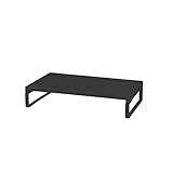 パソコン台 トール モニター台 モニタースタンド 机上台 机上ラック ディスプレイ上収納 プリンター台 卓上 幅39cm 高さ33.5cm 省スペース 取り付け簡単 安定性 PCスタンド パソコンスタンド 机下台 デスク上置棚 オフィス 自宅用 テレワーク 在宅勤務(ブラック、W39xH33.5xD25cm、スチール製）