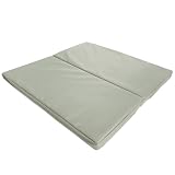 ラック プレイマット 二つ折り 90X90X5cm ライトグレー 赤ちゃん 子供 防水 滑り止め付き コンパクト 軽量 正方形 無地 ヨガ ストレッチ