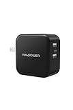RAVPower USB 充電器 2ポート 24W 【最大出力5V,4.8A/急速/折畳式プラグ】 iPhone/iPad/Android 等のUSB機器対応 RP-UC11 (ブラック)