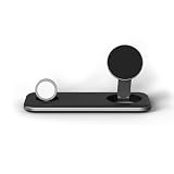 SATECHI Qi2 Trio ワイヤレス充電パッド、3 in 1 ワイヤレス充電ステーション、Qi2 15W 急速充電（iPhone 17/16/15～12 シリーズ用）、AirPods 用 5W、Apple Watch 用 5W