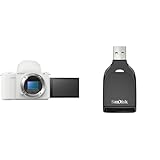 SONY(ソニー) Vlog用カメラ レンズ交換式VLOGCAM APS-C ミラーレス一眼カメラ ZV-E10M2 ボディ(レンズなし) ウィンドスクリーン付属 ホワイト ZV-E10M2 WQ + 【 サンディスク 正規品 】 SanDisk QuickFlow SD UHS-IカードUSB-Aリーダー USB 3.2 Gen1 SDDR-C731-JNANN 5年間のメーカー保証
