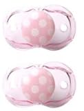Razbaby Keep-It-Kleen Pacifier - Pink Polka Dots - 2 Count , 0-36 Months by Razbaby