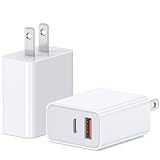 PD 20W タイプc 充電器 iphone 充電器 type-c 2ポート ACアダプター【PSE技術基準適合/USB PD対応/2個セット/コンパクトサイズ】iPhone iPad Android その他各種機器対応（ホワイト）
