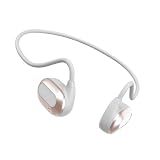 【2024業界新登場 骨伝導イヤホン】 Bluetooth 5.3 ワイヤレスイヤホン 耳を塞がない 耳掛け式 IPX5 防水 18g超軽量 スポーツ向け 高い音質 ノイズキャンセリング ブルートゥースイヤホン 自動ペアリング 最大12時間音楽連続再生 急速充電 快適な装着感 耳が疲れない スーポツ/通勤通学/ランニング/ウェブ会議使用可能(ホワイト)