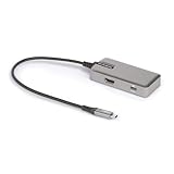 StarTech.com USB Type-Cマルチ変換アダプター／ノートPCドッキングステーション／4K60Hz HDMI 2.0／3ポート10Gbps USB ハブ／100W USB PD／タイプC対応トラベルドック／25cmケーブル DKT31CHPD3
