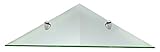 Fab Glass and Mirror Corner Clear Glass Shelf Kit with Chrome Brackets, Triangle, 6 L x 6 H by Fab G