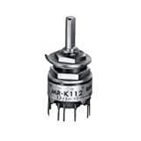 ＮＫＫスイッチズ　ＭＲ－Ｋ１１２　端子ＰＣ　１回路２～１２接点　電流容量０．４ＶＡ　ＭＡＸ　２８Ｖ　ＭＡＸ　切替角度３０°　ＭＲ形　薄型ロータリスイッチ