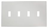 Leviton 4-gang Midsizeトグルスイッチカバープレート、チーター PJ4C-C0W 1