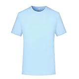 [STARZORA] Tシャツ メンズ 速乾 半袖 インナーシャツ クルーネック 無地 トレーニングT-シャツ 吸汗速乾 ドライTシャツ クイックドライ 春 夏(ブルー、３ＸＬ)