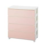 JEJ 収納ケース ピンク ワイド 4段 カラースタイルチェスト ワイド4段 ホワイトピンク 403085