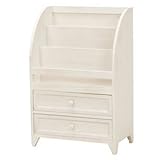 マガジンラック(本棚/雑誌収納棚) 木製 幅48cm×奥行27cm 引き出し付き シャビーシック MCC-6188AW アンティークホワイト(白)【代引不可】 生活用品 インテリア 雑貨 インテリア 家具 収納家具 ブックシェルフ 本棚 [