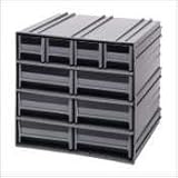 Quantum QIC-83GY Interlocking Gray Storage Cabinet with 8 Gray Drawers, 11.38-Inch by 11-3/4-Inch by