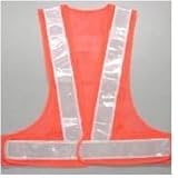 安全ベスト　V60型（テープ幅60㎜）　オレンジメッシュ×白銀色テープV60-OW