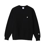 [チャンピオン] スウェット 長袖 COTTON USA ワンポイントロゴ 刺繍 クルーネックスウェットシャツ C3-W005Z／C3-W005ZL メンズ ブラック S