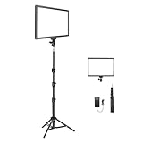 NEEWER 撮影用ライト LEDビデオライトとスタンドキット 192個LEDビーズ 超薄型軽量LEDパネル 0-100% 調光可能 バイカラー 3200K-5600K CRI97+ 2400Lux/0.5m 高演色 4000mAh バッテリー内蔵 スタジオ照明/写真撮影/ビデオ録画/生放送/商品撮影用 NL-192AI