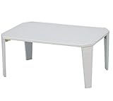 折りたたみテーブル 75cm コンパクト 鏡面 折り畳み ローテーブル ちゃぶ台 ホワイト