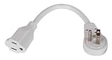 Stellar Labs 6" Extension Cord with Flat 360 Degree Rotating Plug, 14AWG White [並行輸入品]