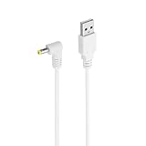 Suptopwxm PSP 充電ケーブル 電源アダプタ 1m (1本セット, ホワイト) USB(A) to DCジャック(直角/外径：4.0φ/内径：1.7φ) USB充電 ケーブル L字型 充電コード カメラ対応