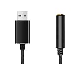 VECASDEN USBオーディオアダプタ、ヘッドセット、TRRSマイク、PC、PS4、PS5用USB外付けサウンドカードコンバータ用3.5mm Auxアダプタ[1M]。