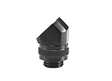 Phanteks 45度角度ロータリー継手アダプタG 1 /4スレッドオスtoメスViton Oリング360度回転可能 – ブラック冷却ph-ra45 _ BK g1 /4