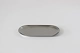 ビンテージステンレススチールオーバルトレイ、メタルプレート、小物トレー、コイントレイ、シルバー...