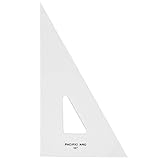 25cm Professional Triangle: Clear Acrylic, Plain Edge, 30/60 degree