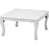 かわいい猫脚折りたたみこたつ ルシファー 正方形 75×75cm ホワイト ルシファー75Ｔ-WH