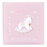 【お子様の誕生記念に刺繍アルバムを作成致します/ア-LB-505】フエルアルバム ベビーメモリー ピンク Lサイズ/ア-LB-505-P